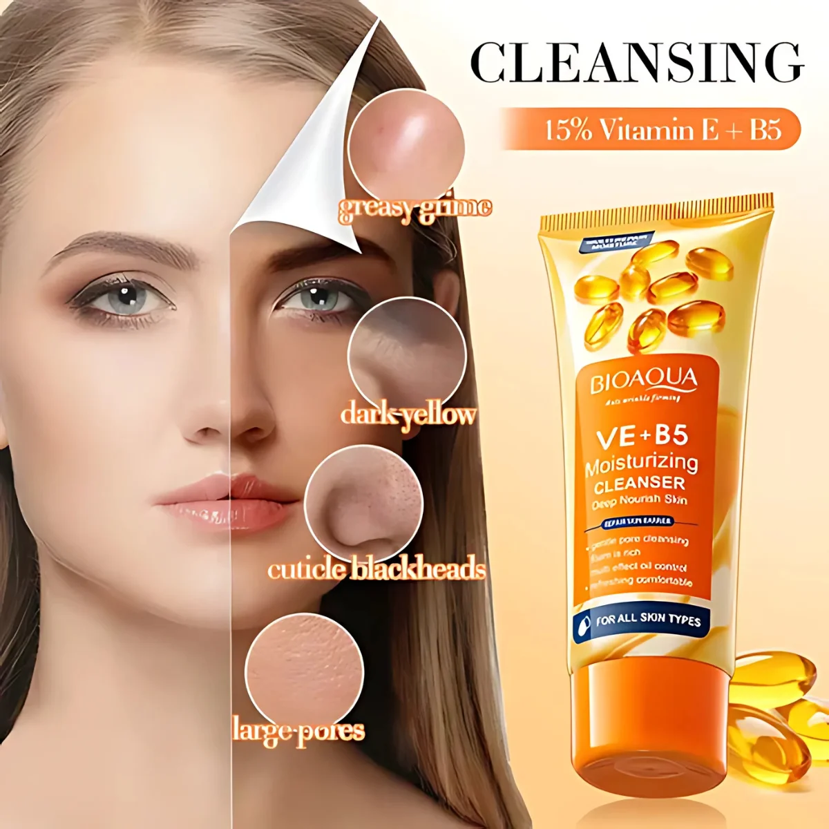 Jabón Facial con Vitamina E + Provitamina B5 Bioaqua - Image 2